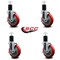Service Caster 5'' Red Poly Swivel 1-3/4'' Expanding Stem Caster Set with Brake, 4PK SCC-EX20S514-PPUB-RED-TLB-134-4 - alternate 2